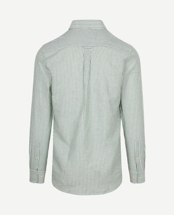 Overhemd linen cotton streep groen