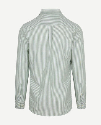 Overhemd linen cotton streep groen