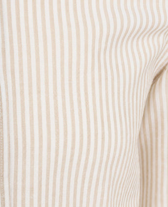 Overhemd linen cotton streep sand