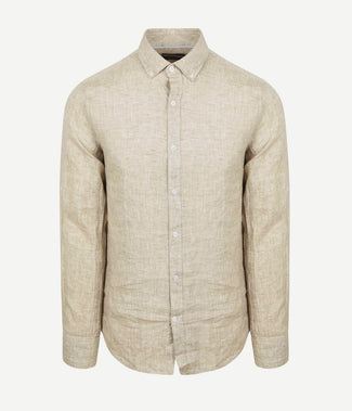Overhemd linnen beige Overhemd linnen beige