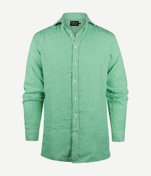 Steppin' Out overhemd linnen mintgroen | Regular-fit