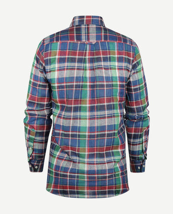 Steppin' Out overhemd linnen ruit multicolour | Regular-fit