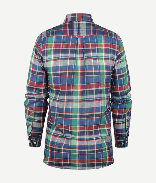 Steppin' Out overhemd linnen ruit multicolour | Regular-fit