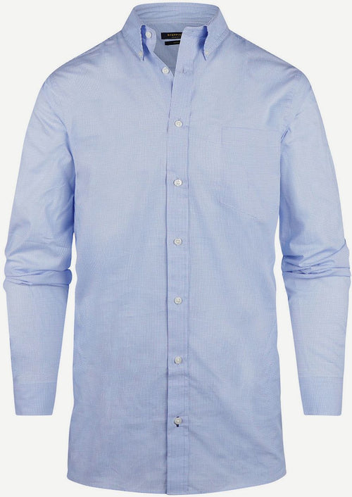 Steppin' Out overhemd mini ruit lichtblauw | Regular-fit