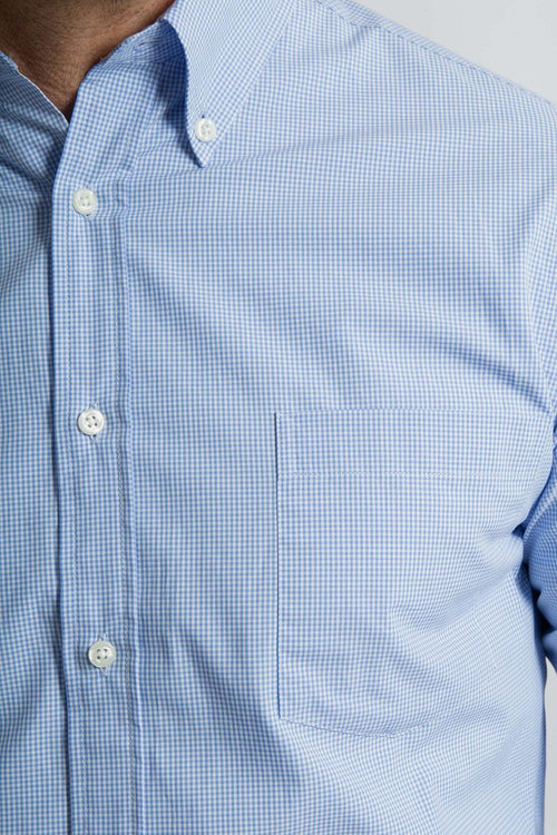 Steppin' Out overhemd mini ruit lichtblauw | Regular-fit