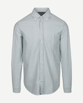 Steppin' Out overhemd Oxford borstzak streep lichtgroen | Regular-fit