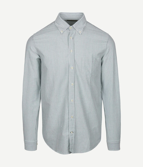 Steppin' Out overhemd Oxford borstzak streep lichtgroen | Regular-fit