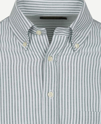 Steppin' Out overhemd Oxford borstzak streep lichtgroen | Regular-fit
