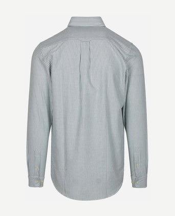 Steppin' Out overhemd Oxford borstzak streep lichtgroen | Regular-fit