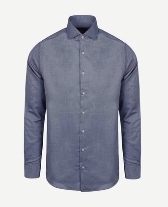 Steppin' Out overhemd Oxford melange blauw | Regular-fit