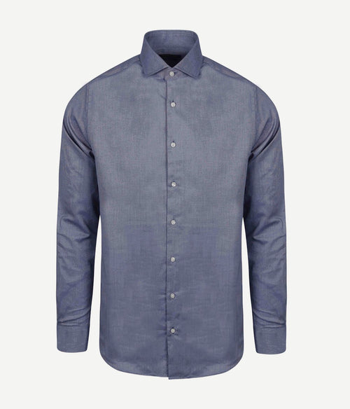 Steppin' Out overhemd Oxford melange blauw | Regular-fit