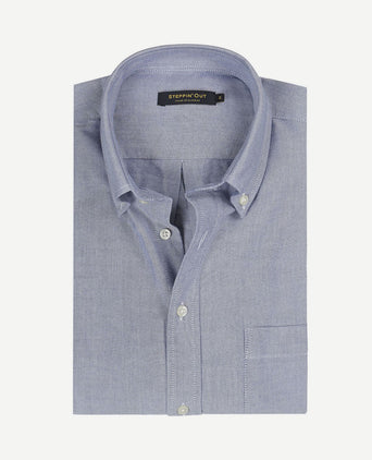 Overhemd Oxford melange blauw