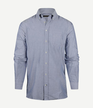 Steppin' Out overhemd Oxford melange blauw | Regular-fit Steppin' Out overhemd Oxford melange blauw | Regular-fit