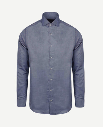 Overhemd Oxford melange blauw