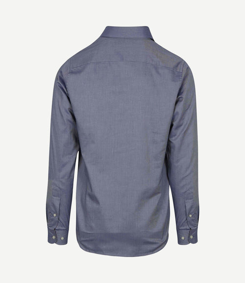 Overhemd Oxford melange blauw