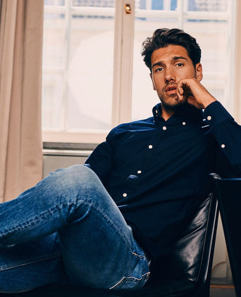 Steppin' Out overhemd Oxford donkerblauw | Regular-fit