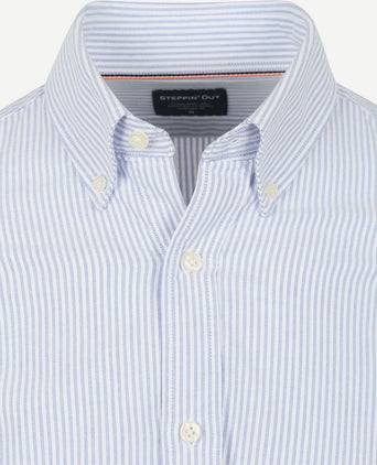 Steppin' Out overhemd Oxford streep lichtblauw | Regular-fit