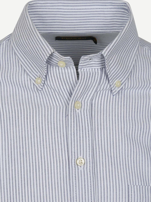 Steppin' Out overhemd Oxford streep lichtblauw | Regular-fit