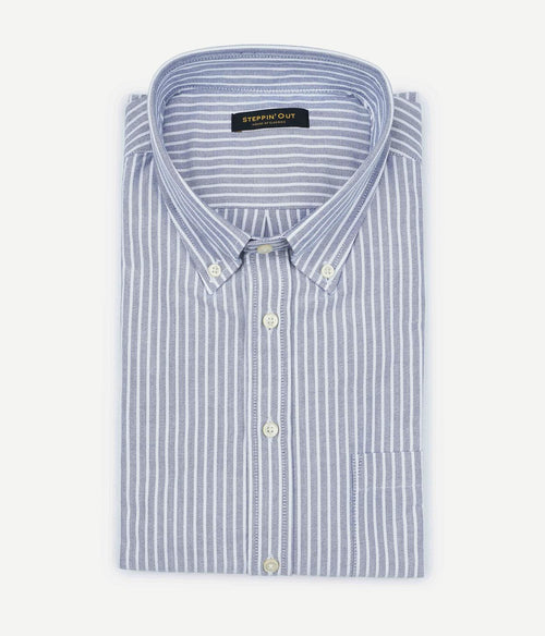 Overhemd Oxford streep lichtblauw