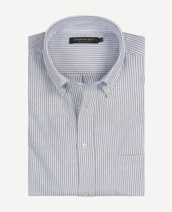 Steppin' Out overhemd Oxford streep donkerblauw | Regular-fit