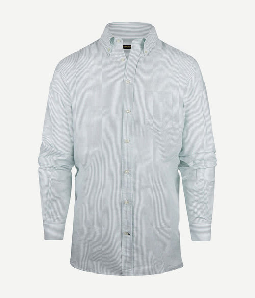 Steppin' Out overhemd Oxford streep regular fit button-down green