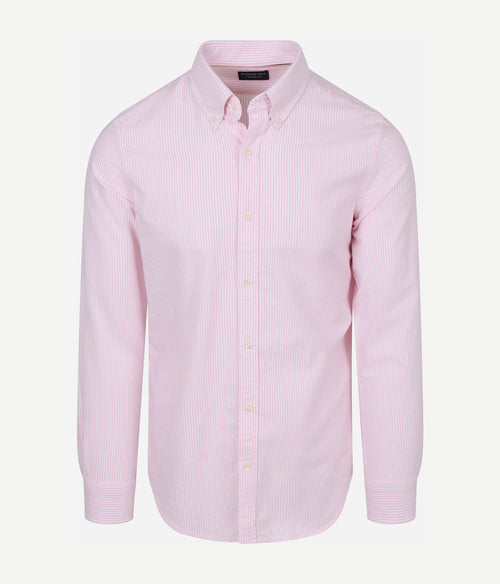 Overhemd Oxford streep roze