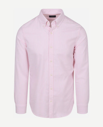 Overhemd Oxford streep roze