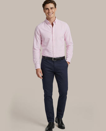 Overhemd Oxford streep roze