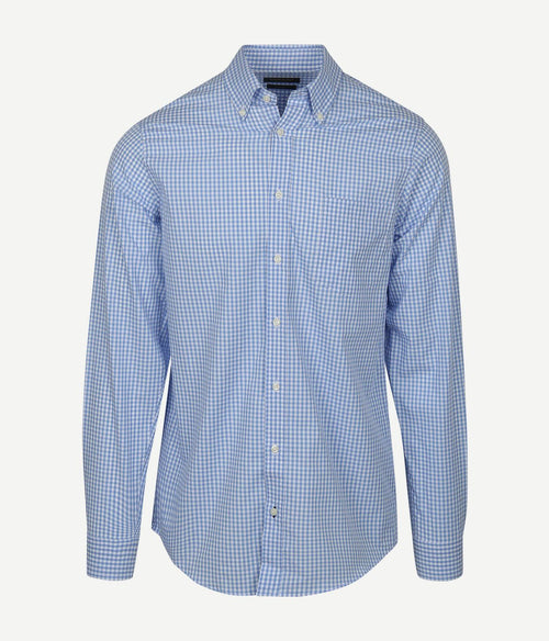 Steppin' Out overhemd ruit lichtblauw | Regular-fit