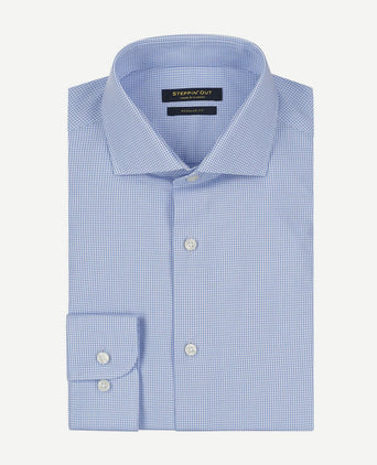 Steppin' Out overhemd ruit lichtblauw | Regular-fit