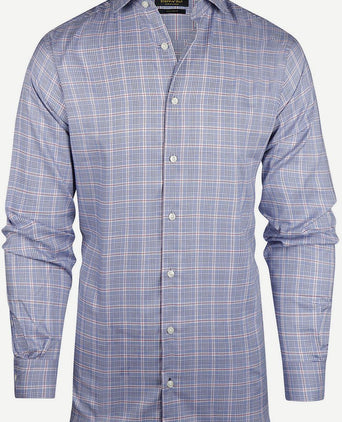 Steppin' Out overhemd ruiten blauw | Regular-fit