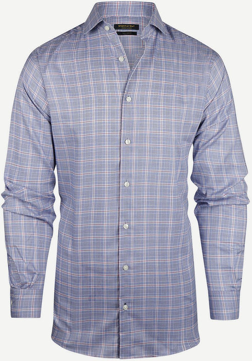 Steppin' Out overhemd ruiten blauw | Regular-fit