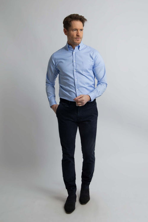 Steppin' Out overhemd ruiten blauw | Regular-fit