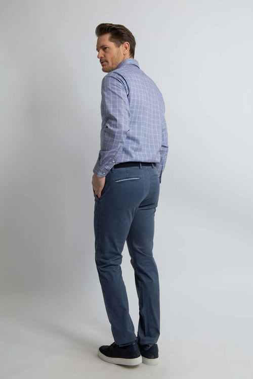 Steppin' Out overhemd ruiten blauw | Regular-fit