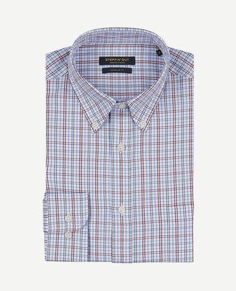 Overhemd ruiten blauw rood