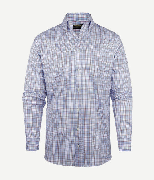 Steppin' Out overhemd ruiten blauw rood | Regular-fit