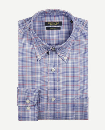 Overhemd ruiten blauw rood