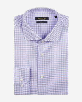 Steppin' Out overhemd slim-fit ruiten blauw rood