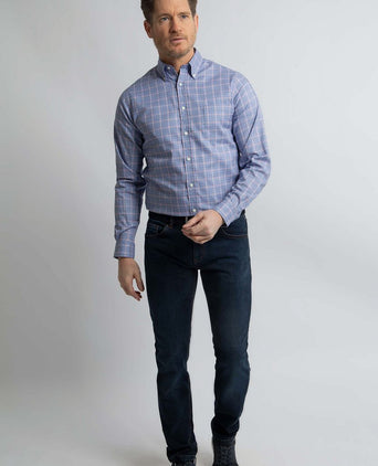 Steppin' Out overhemd ruiten blauw rood | Regular-fit