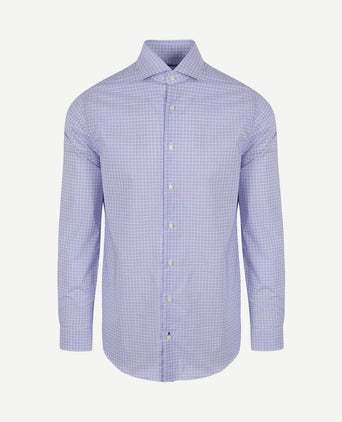 Overhemd ruiten blauw roze