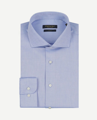 Overhemd slim-fit dobby lichtblauw