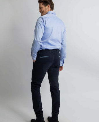 Overhemd slim-fit dobby lichtblauw
