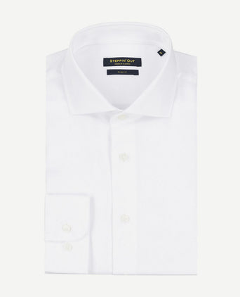 Overhemd slim-fit dobby wit