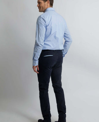 Overhemd slim-fit ruit lichtblauw