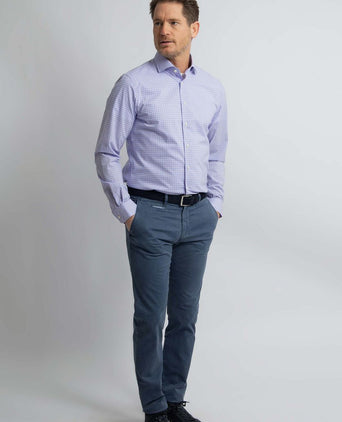 Overhemd slim-fit ruiten blauw rood