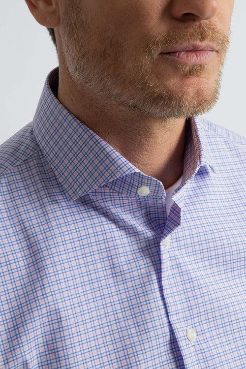 Overhemd slim-fit ruiten blauw rood
