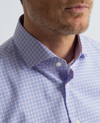 Overhemd slim-fit ruiten blauw rood