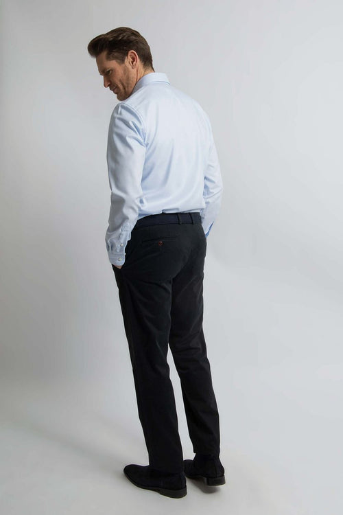 Overhemd slim-fit twill lichtblauw