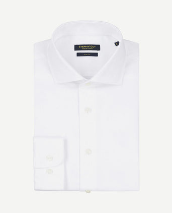 Overhemd slim-fit twill wit