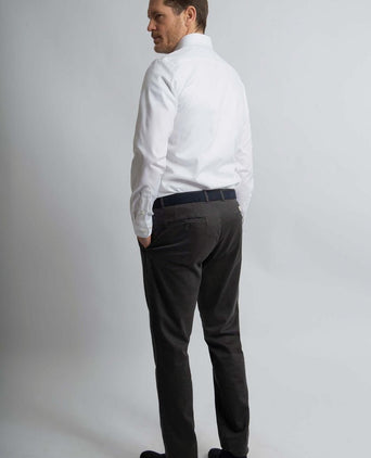 Overhemd slim-fit twill wit
